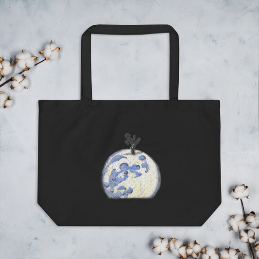 Large karate on the moon tote bag (organic)